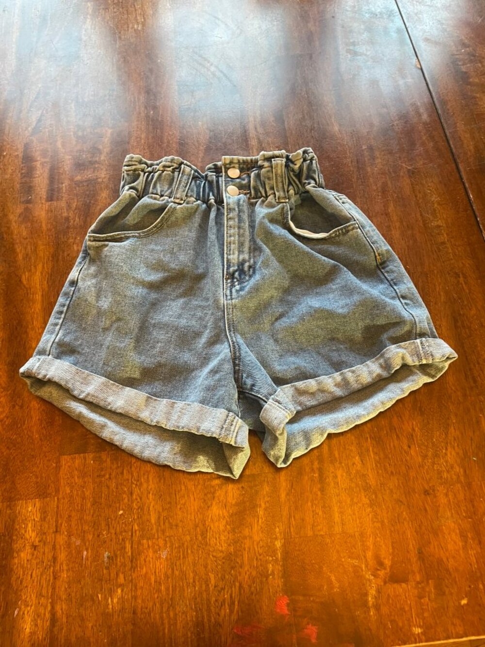 Forever 21 Paperbag Waist Cuffed Denim Shorts Medium Wash Size M